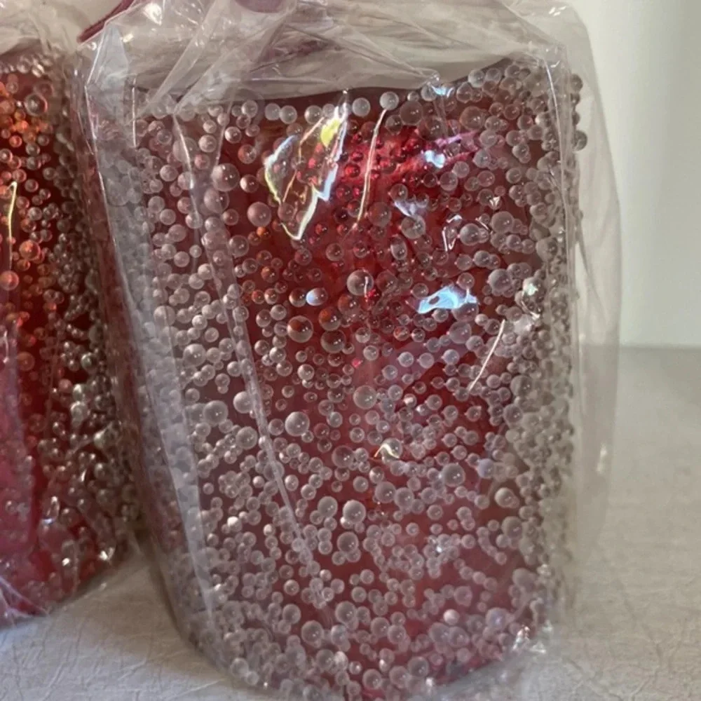 Z Gallerie Red Holiday Jeweled Candle NWT